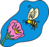 Bee With Flower Clip Art